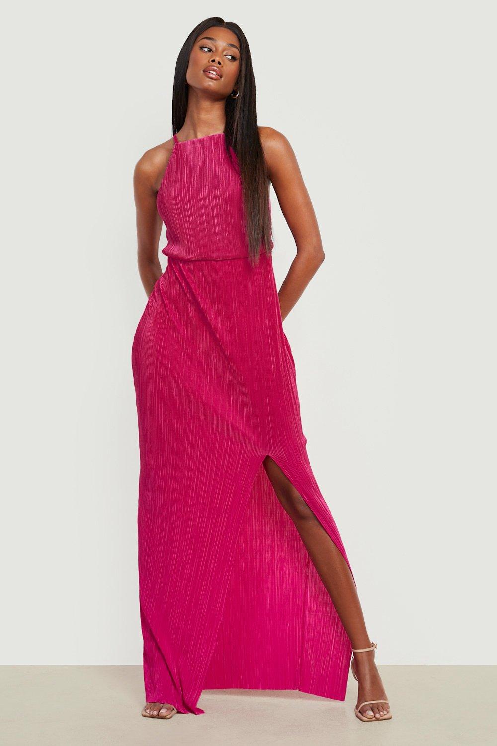 Petite thigh shop split maxi dress